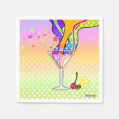 SERVIETTE EN PAPIER SIXTIES POP ART STYLE MARTINI (Devant)