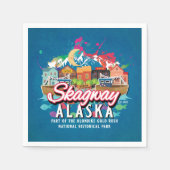 SERVIETTE EN PAPIER SKAGWAY ALASKA HISTORIQUE OR RUSH TOWN DÉCOUPAGE (Devant)