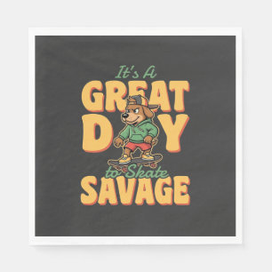 Serviette En Papier Skate Dog Great Day Savage