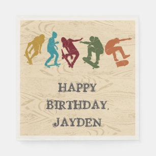 Serviette En Papier Skate Park Skateboard Thème Ado Garçons Anniversai
