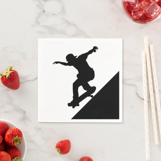 Serviette En Papier Skate Skateboard Fun Silhouette (En situation)
