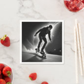 Serviette En Papier Skateboard Boy with Lightning (En situation)