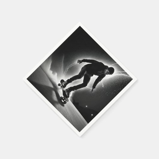 Serviette En Papier Skateboard Boy with Lightning (Coin)