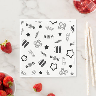 Serviette En Papier Skateboard Designs and Elements Papier Napkin