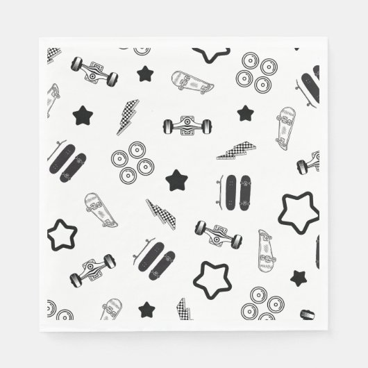 Serviette En Papier Skateboard Designs and Elements Papier Napkin (Devant)