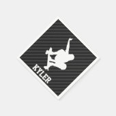 Serviette En Papier Skateboard ; Gris noir et gris foncé (Coin)