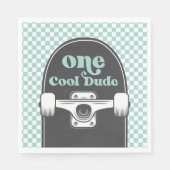 Serviette En Papier Skateboard One Cool Dude Anniversaire (Devant)