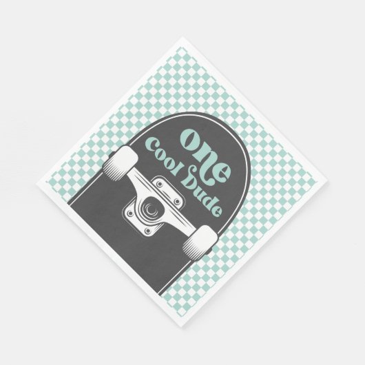 Serviette En Papier Skateboard One Cool Dude Anniversaire (Coin)