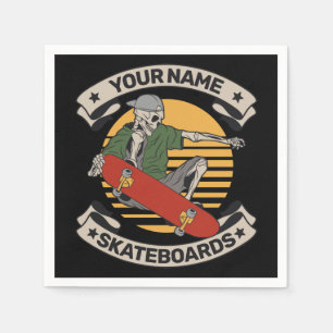 Serviette En Papier Skateboard personnalisé Nez Grab Skeleton Skeleton