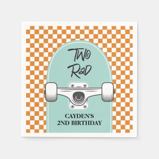 Serviette En Papier Skateboard Two Rad 2e anniversaire (Devant)