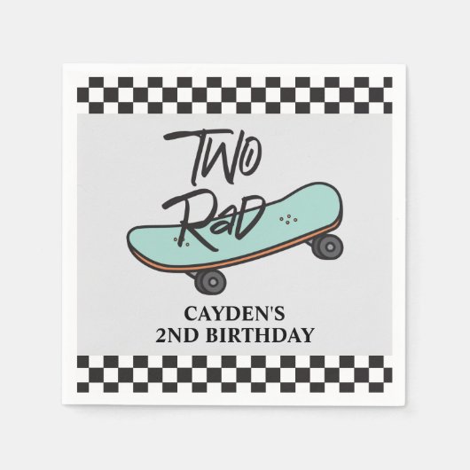 Serviette En Papier Skateboard Two Rad 2e anniversaire (Devant)