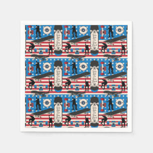 Serviette En Papier Skateboarding Patriotic USA