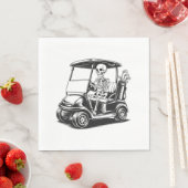 Serviette En Papier Skeletal Golfer Crâne Jouer Golf (En situation)