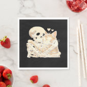 Serviette En Papier Skeleton Accrocher chat Halloween Amoureux des cha (En situation)