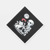 Serviette En Papier Skeleton Chat Halloween drôle mignon Éffrayant ess (Coin)