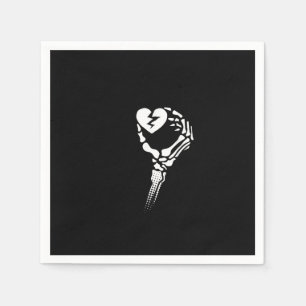 Serviette En Papier Skeleton Coeur de main