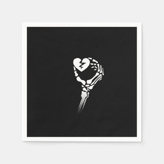 Serviette En Papier Skeleton Coeur de main (Devant)