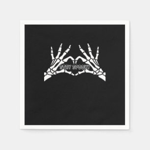 Serviette En Papier Skeleton Coeur Et Mains Design Classique