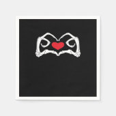 Serviette En Papier Skeleton Coeur Et Mains Drôle (Devant)