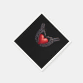 Serviette En Papier Skeleton Coeur main (Coin)