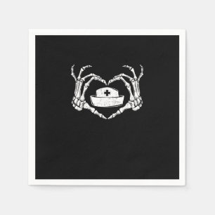 Serviette En Papier Skeleton Coeur main Lazy Costume d'Halloween Drôle