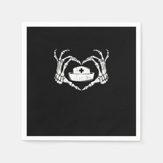 Serviette En Papier Skeleton Coeur main Lazy Costume d'Halloween Drôle (Devant)