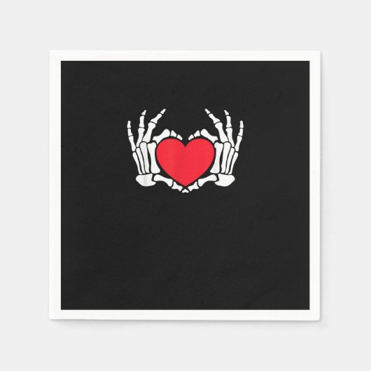 Serviette En Papier Skeleton Coeur main Valentines Jour drôle Mème (Devant)