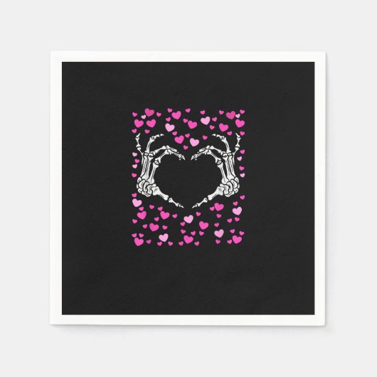 Serviette En Papier Skeleton Coeur main Valentines Jour Funny Viral (Devant)