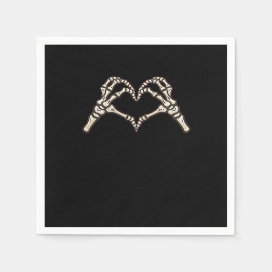Serviette En Papier Skeleton conception de coeur main (Devant)