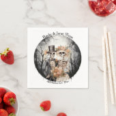 Serviette En Papier Skeleton Couple Mariage (En situation)