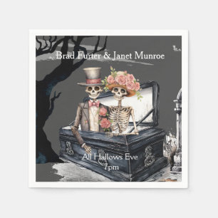 Serviette En Papier Skeleton Couple Mariage