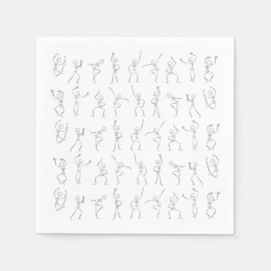 Serviette En Papier Skeleton Dance Halloween serviettes - blanc (Devant)
