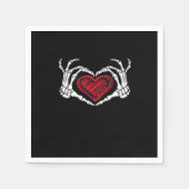 Serviette En Papier Skeleton des mains du coeur (Devant)