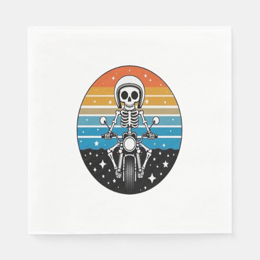 Serviette En Papier Skeleton équitation moto (Devant)