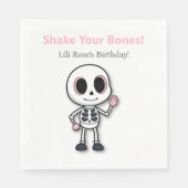 Serviette En Papier Skeleton Fun | Fête d'anniversaire Halloween (Devant)