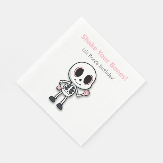 Serviette En Papier Skeleton Fun | Fête d'anniversaire Halloween (Coin)