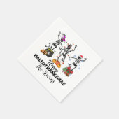 Serviette En Papier Skeleton Hallothanksmas heureux (Coin)