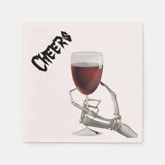 Serviette En Papier Skeleton Halloween Halloween Cocktail Papier à coc (Devant)