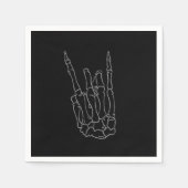 Serviette En Papier Skeleton Hand Rock Star Black Birday Party (Devant)
