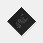 Serviette En Papier Skeleton Hand Rock Star Black Birday Party (Coin)