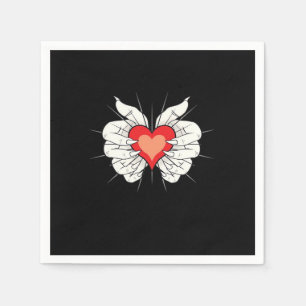 Serviette En Papier Skeleton Hands Heart Classic