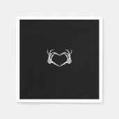 Serviette En Papier Skeleton Hands Heart Graphic (Devant)