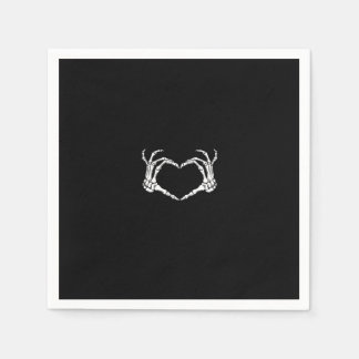 Serviette En Papier Skeleton Hands Heart Graphic