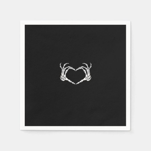 Serviette En Papier Skeleton Hands Heart Graphic (Devant)