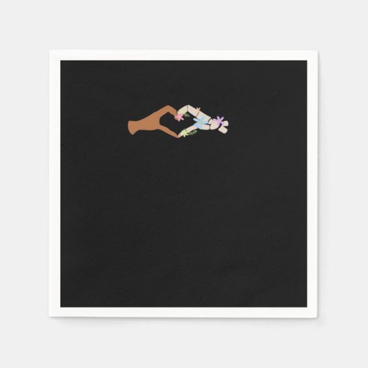 Serviette En Papier Skeleton Hands Heart Show Basic (Devant)