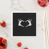Serviette En Papier Skeleton Heart Hands Classic (En situation)
