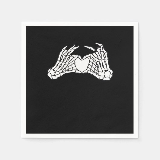 Serviette En Papier Skeleton Heart Hands - Lumière (Devant)