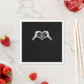Serviette En Papier Skeleton Heart Hands Spiderweb Halloween Éffrayant (En situation)