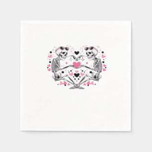Serviette En Papier Skeleton Heart Mains Classique Viral