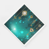 Serviette En Papier Skeleton Keys on Green Background (Coin)